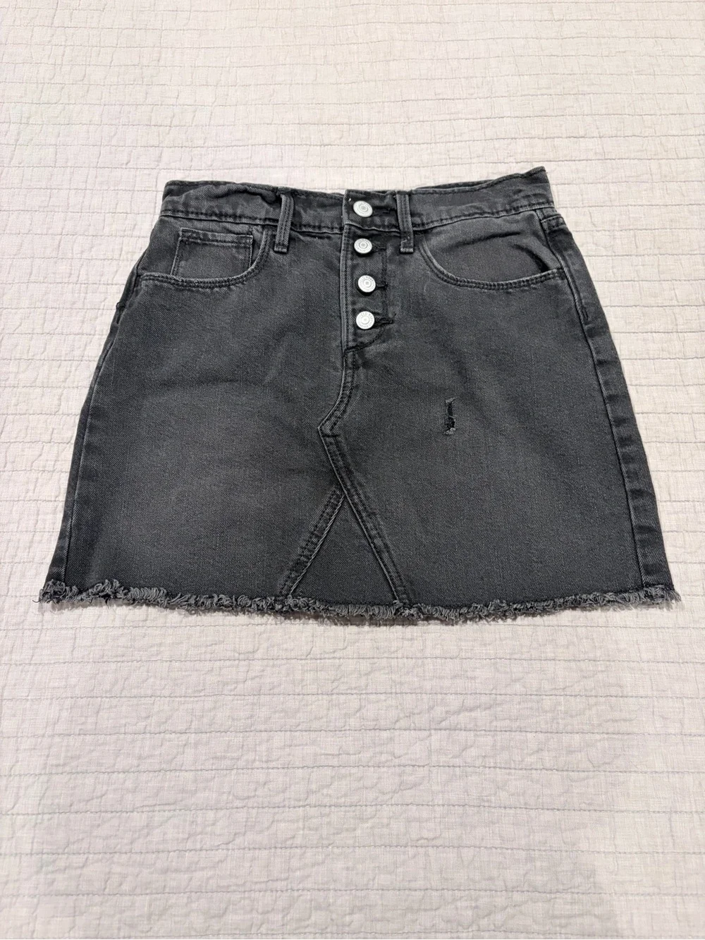 Old Navy Black Denim Mini Skirt Girls Large (10-12) - Picture 1 of 5